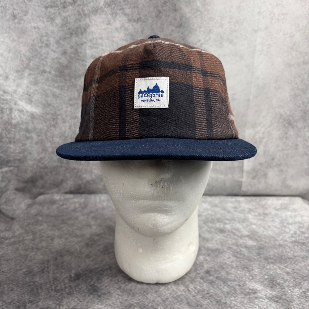 Patagonia Adult Range Flat Billed Snapback Trucker Hat in Outdoor Molasses Brown